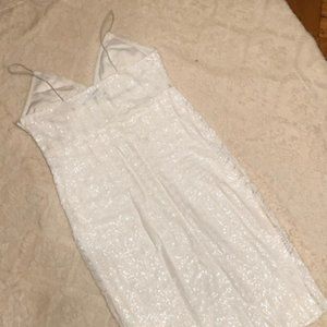 CLUB L London White Sequined Dress
